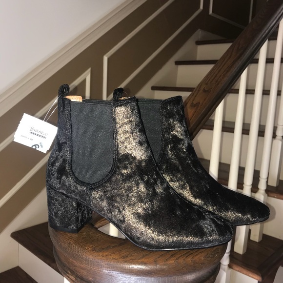 Report Black/Bronze Velvet Booties - Picture 2 of 5